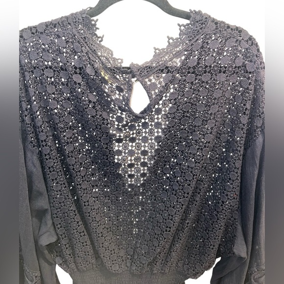 {NWT Ramy Brook Hilary Balloon Sleeve Embroidered Romper in Black Size Medium} - Picture 10 of 14